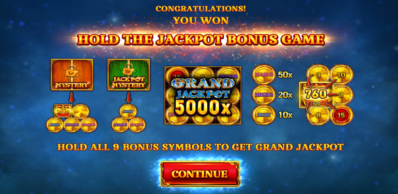 9 Coins Grand Diamond Edition slot game by Wazdan entrance screen showing jackpot grid.